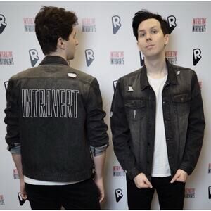 Interactive Introverts Dan & Phil 2018 World Tour Distressed Denim Jacket XL